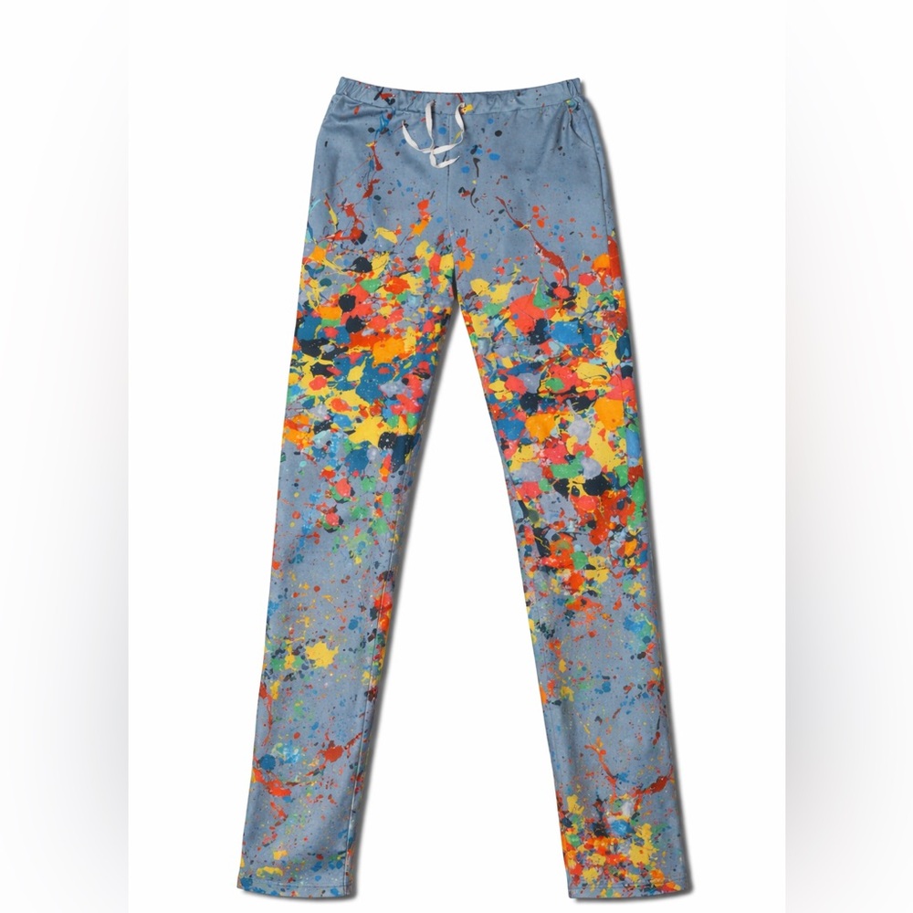 🔥🔥Rare Abstract Paint Splatter Joggers 🎨 | Vibrant Multicolor | Size 2XL |